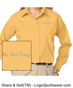 Ladies Long Sleeve Stain Release Poplin Design Zoom
